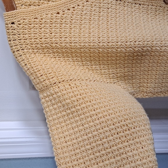 Handmade Crochet Button-Front Cardigan Oversized Chunky Sweater by Carrie Larson - Picture 3 of 10